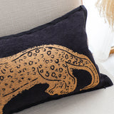 SOGA 2X 30cm Modern Charcoal Gray Leopard Pattern Throw Pillow