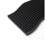 SOGA 39cm Black Wave Ribbed Wooden Serving Tray - Premium Beech Wood Decorative Tray