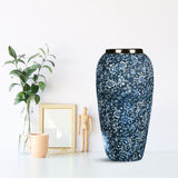 SOGA 35x17cm Blue with White Mini Floral Large Ceramic Flower Vase Elegant Living Room Home Decor