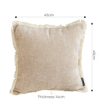 SOGA 2X 45cm Throw Pillow Latte Color Chenille Textured with Tassels Stylish Square Cozy Home Decor