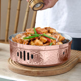 SOGA 26cm Hammered Texture Dry Pot in Rose Gold Color for a Kitchen Essential