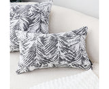 SOGA 35cm Modern Charcoal Palm Leaf Print Contemporary Throw Pillow