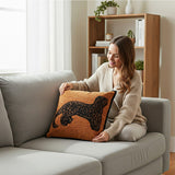 SOGA 2X 45cm Modern Charcoal Gray Leopard Pattern Throw Pillow