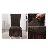 SOGA Coffee Chair Cover Seat Protector with Ruffle Skirt Stretch Slipcover Wedding Party Home Decor