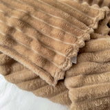 SOGA 150x200cm Warm & Cozy Flannel Polyester Throw Blanket Light Brown