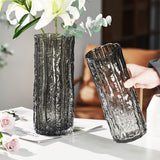 SOGA 30.5cm Handcrafted Grey Glass Vase, Classic Design for Home Decor