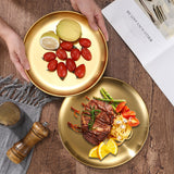 SOGA 23cm Premium Gold Grilling Plate  Durable Heat Resistant Perfect for BBQs and Outdoor Cooking Kitchen Essential