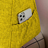 SOGA 2X 120cm Yellow Triangular Wedge Bed Pillow Headboard Backrest Bedside Tatami Cushion Home Decor
