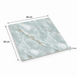SOGA Peel & Stick Floor and Wall Tiles 60 x 60cm 10 Pack Jade Faux Marble