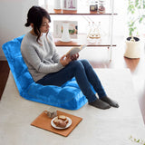 SOGA Floor Recliner Folding Lounge Sofa Futon Couch Folding Chair Cushion Blue x2