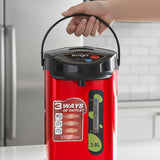 SOGA 2X 3.8L Red Stainless Steel Electric Thermal Pot Dispenser with 3 Dispensing Modes