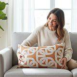SOGA 2X 35cm Artistic Camel Brown White Geometric Pattern Throw Pillow