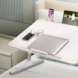 SOGA 70X45cm White Small Laptop Bed Portable Foldable Study Table Adjustable