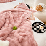 SOGA 200cm Pink Fur Fuzzy Super Soft and Cozy Fluffy Throw Blanket