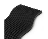 SOGA 39cm Black Wave Ribbed Wooden Serving Tray - Premium Beech Wood Decorative Tray