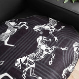 SOGA Two-Seater Black Horse Print 90x180cm Throw Blanket Sofa Cover