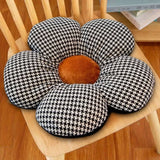 SOGA 2X Black Flower Cushion Shaped for Floor and Sitting Throw Pillow