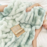 SOGA 200cm Light Green Fuzzy Super Soft and Cozy Fluffy Throw Blanket