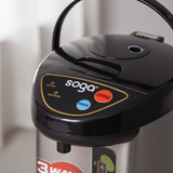 SOGA 3.8L Silver Stainless Steel Electric Thermal Pot Dispenser with 3 Dispensing Modes