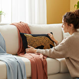 SOGA 2X 30cm Modern Charcoal Gray Leopard Pattern Throw Pillow