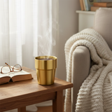 SOGA 260ml Stainless Steel Cups Set of 6 Reusable Durable Gold Drinking Tumblers