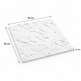SOGA Peel & Stick Floor and Wall Tiles 30 x 30cm 10 Pack White Faux Marble