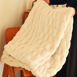 SOGA 2X 150x200cm Throw Blanket White Double Layer Rabbit Fur Cozy Comfort with Stylish Decor