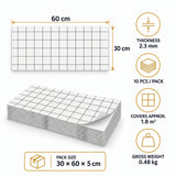 SOGA Peel & Stick Floor and Wall Tiles 30 x 60cm 10 Pack White Grid Tile Look