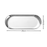 SOGA Silver Nordic Oval Plate Set Small Medium and Large for 3 Pieces Kitchen