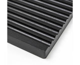 SOGA 32cm Black Ribbed Wooden Serving Tray - Premium Beech Wood Decorative Tray
