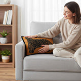 SOGA 2X 30cm Stylish Golden Yellow Black Leopard Pattern Throw Pillow