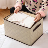 SOGA 2X Small Beige Non-Woven Diamond Quilt Grid Fabric Storage/ Organizer Box