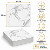 SOGA Peel & Stick Floor and Wall Tiles 60 x 60cm 10 Pack White Grey Faux Marble