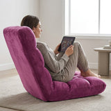 SOGA 4X Floor Recliner Folding Lounge Sofa Futon Couch Folding Chair Cushion - Magenta
