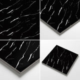 SOGA Peel & Stick Floor and Wall Tiles 60 x 60cm 10 Pack Black Faux Marble