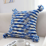 SOGA 2X 45cm Throw Pillow Deep Sea Blue Gradient Dyed Decorative Soft Square for Couch or Bed