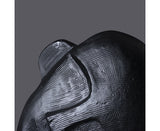 SOGA 38cm Black Head Sculpture – Minimalist Resin Decor