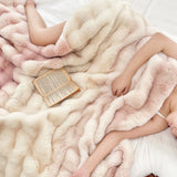 SOGA 2X 200cm Light Pink Fur Fuzzy Super Soft and Cozy Fluffy Throw Blanket