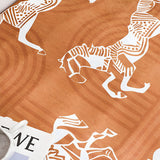 SOGA Four-Seater Orange Horse Print 90x260cm Throw Blanket Sofa Cover