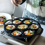 SOGA 2X 32cm Cast Iron Takoyaki Fry Pan Octopus Balls Maker 7 Hole Cavities Grill Mold