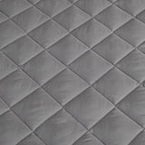 SOGA 2X Grey 183cm Wide Cross-Hatch Mattress Cover Thick Quilted Stretchable Bed Spread Sheet Protector with Pillow Covers