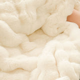 SOGA 2X 200cm Creamy White Fur Fuzzy Super Soft and Cozy Fluffy Throw Blanket