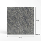 SOGA Peel & Stick Floor and Wall Tiles 60 x 60cm 10 Pack Grey Faux Marble