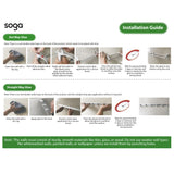 SOGA 2X 34cm Kitchen Sink Storage Organiser Space Saving Adhesive Shelf Rack