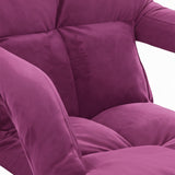 SOGA 2X Foldable Lounge Cushion Adjustable Floor Lazy Recliner Chair with Armrest - Magenta