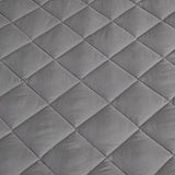 SOGA 2X Grey 138cm Wide Cross-Hatch Mattress Cover Thick Quilted Stretchable Bed Spread Sheet Protector with Pillow Covers