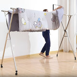 SOGA 2X 2.4m Portable Standing Clothes Drying Rack Foldable Space-Saving Laundry Holder with Wheels