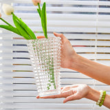 SOGA 22.5cm Handcrafted Clear Glass Vase, Classic Design for Home Decor