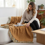 SOGA Mustard Yellow Throw Blanket 127x170cm Soft Acrylic