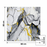 SOGA Peel & Stick Floor and Wall Tiles 60 x 60cm 10 Pack Blue Agate Faux Marble